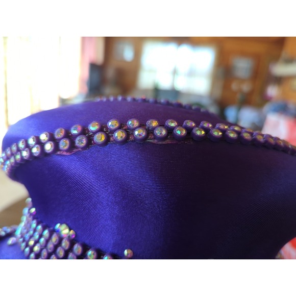 Beautiful Louise D. Patterson Couture Purple Rhinestone Hat Millinery Stylish main image 10